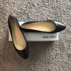 Black Leather Flats (NWOT)